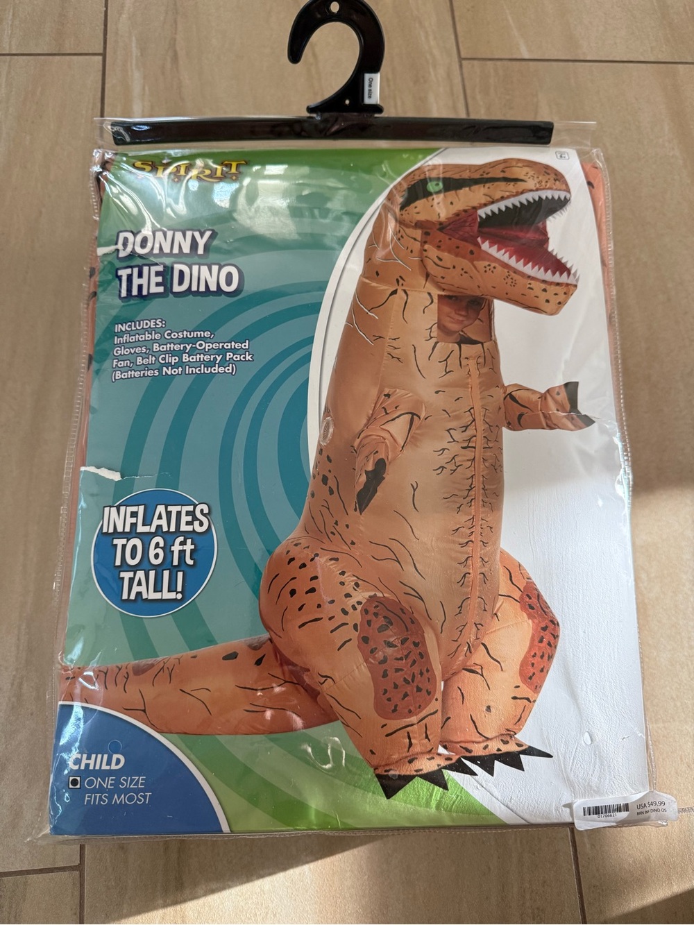 Kids Inflatable Costume - Donny the Dino Outfit